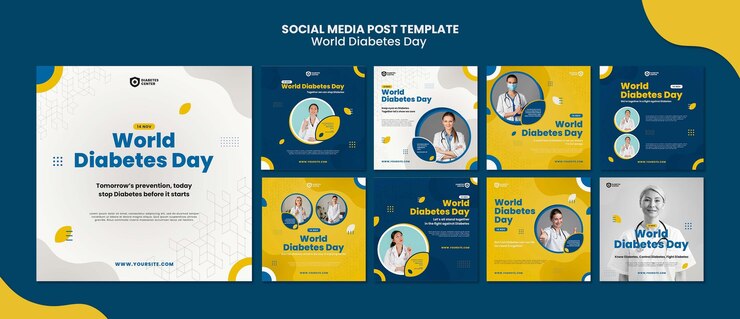 無料PSD 糖尿病デーのinstagramの投稿コレクション