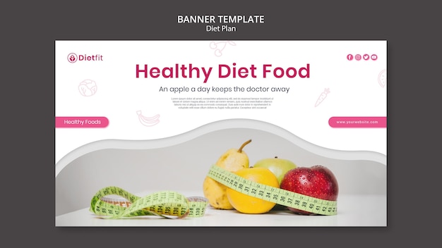 Free PSD diet plan ad banner template