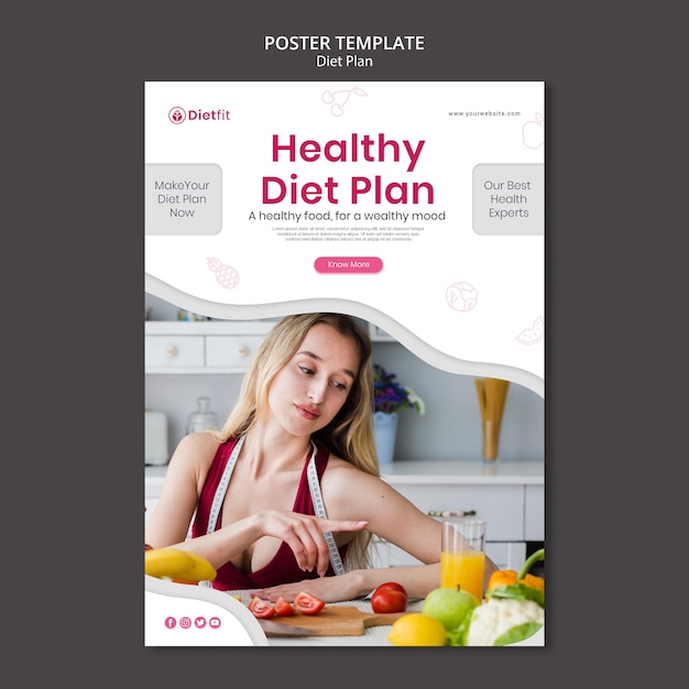 Free PSD diet plan flyer template