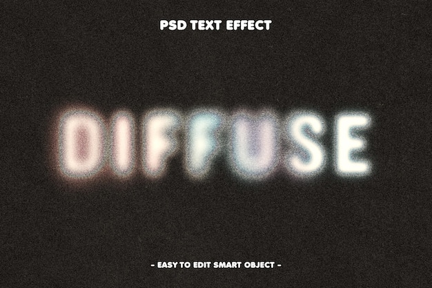 Diffuse grainy retro text effect