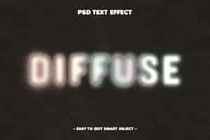 Free PSD diffuse grainy retro text effect