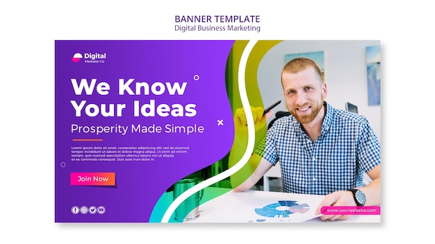 Free PSD digital business marketing banner template