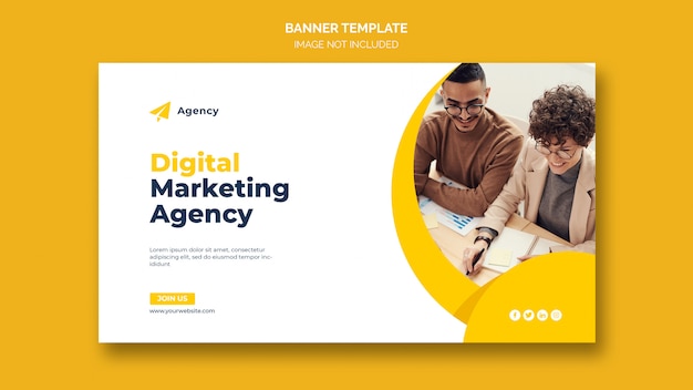 Digital business marketing web banner template