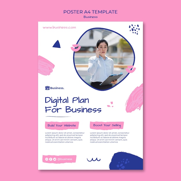 Шаблон плаката цифрового бизнес-плана