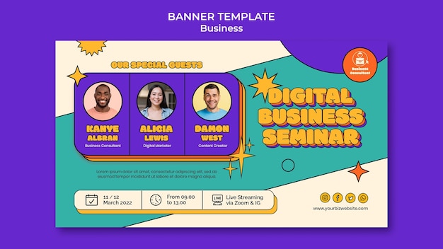 Digital business seminar banner template