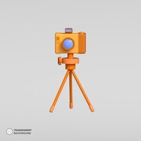 digital camera and studio light setup icon isolated 3d render illustration