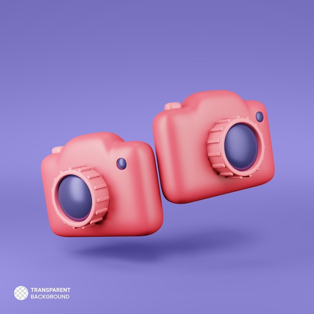 Free PSD digital camera icon isolated 3d render illustration