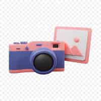 Free PSD digital camera icon isolated 3d render illustration