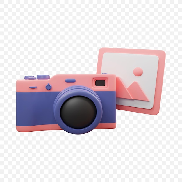 Digital Camera Icon Isolated 3d render Illustration