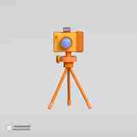 PSD gratuito icona di configurazione della luce della fotocamera digitale e dello studio illustrazione di rendering 3d isolata