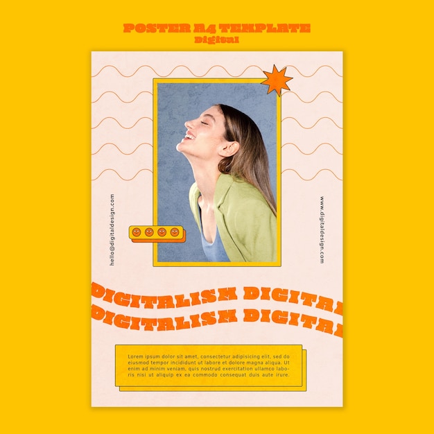 PSD gratuito poster di concetto digitale a4