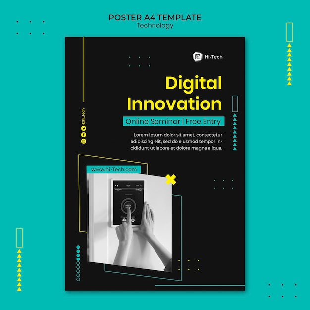 Free PSD digital innovation print template