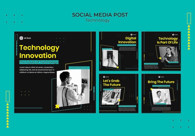 Free PSD digital innovation social media posts