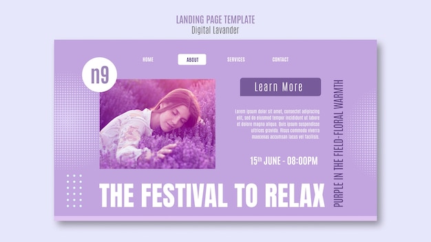 Free PSD digital lavander tempalte design