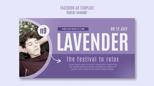 Free PSD digital lavander tempalte design