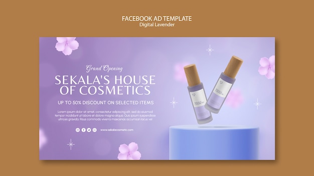 Digital Lavender Facebook Template – Free PSD Download