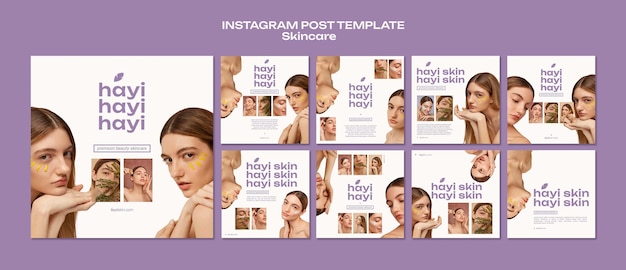 Free PSD digital lavender instagram posts