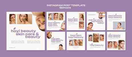 Free PSD digital lavender instagram posts