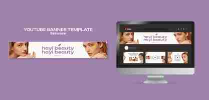 Free PSD digital lavender youtube banner  template