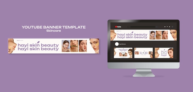 Free PSD digital lavender youtube banner  template