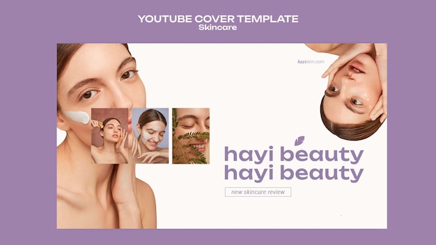 PSD gratuito modello di copertina youtube lavanda digitale