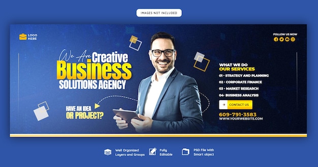 Digital marketing agency and corporate Facebook cover template