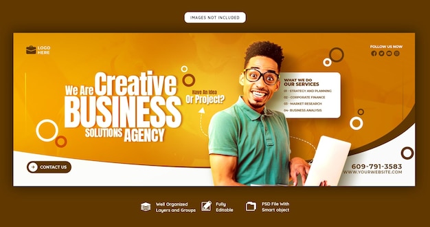 Free PSD digital marketing agency and corporate facebook cover template