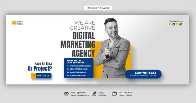 digital marketing agency and corporate facebook cover template