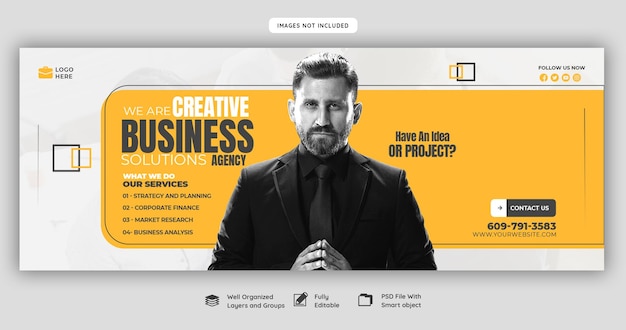 Free PSD digital marketing agency and corporate facebook cover template