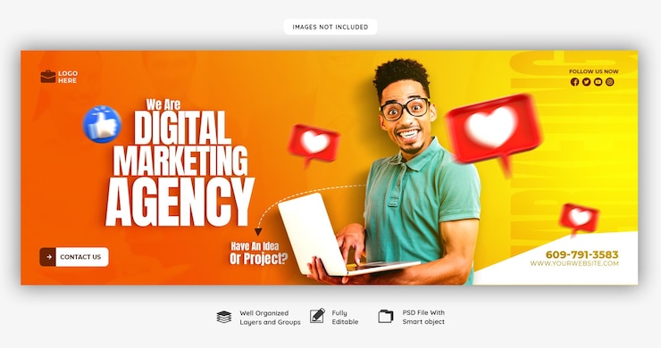 Free PSD digital marketing agency and corporate facebook cover template