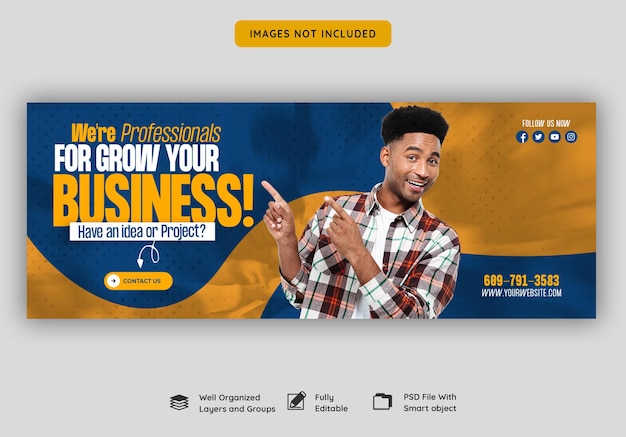 Free PSD digital marketing agency and corporate facebook cover template