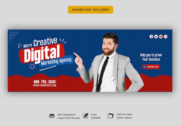 Digital marketing agency and corporate facebook cover template