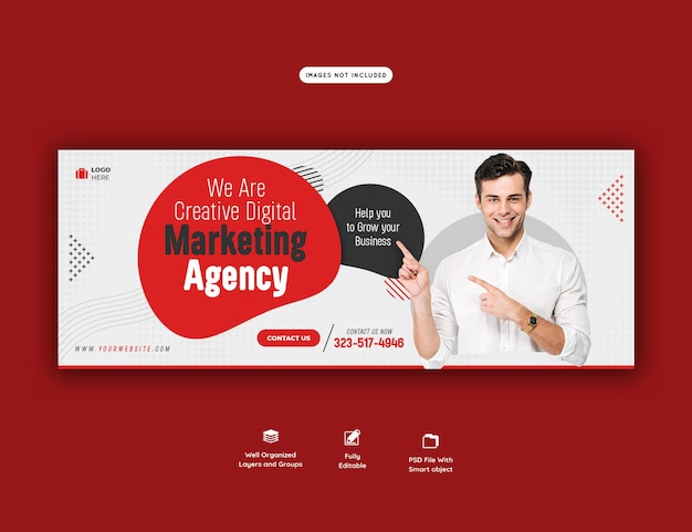 Free PSD digital marketing agency and corporate facebook cover template