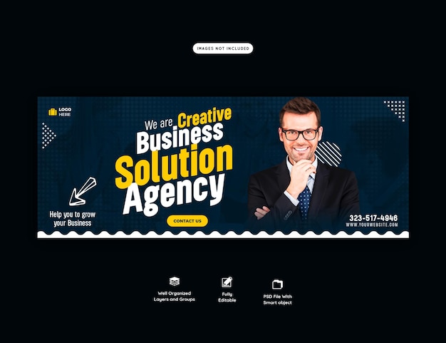 Free PSD digital marketing agency and corporate facebook cover template