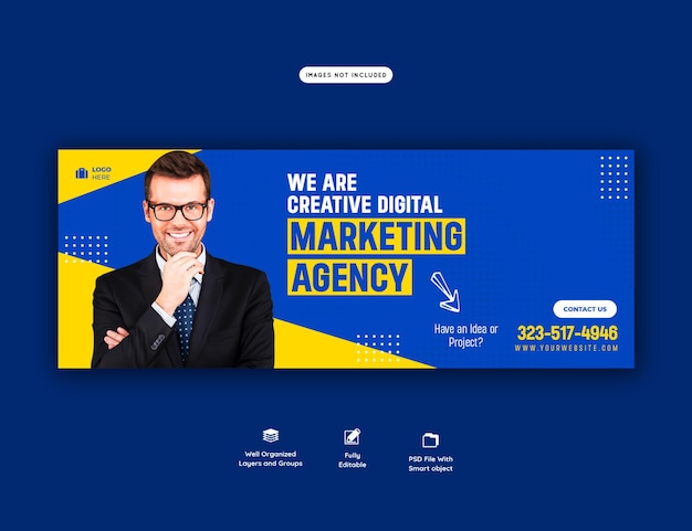 Digital marketing agency and corporate facebook cover template