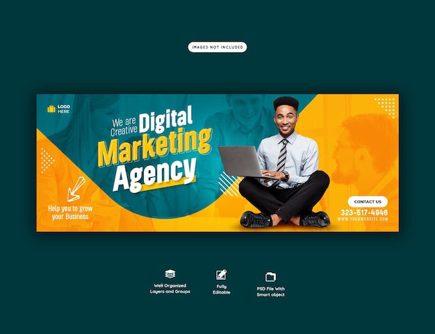 Free PSD digital marketing agency and corporate facebook cover template