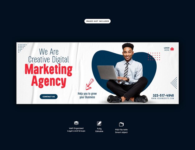 Digital marketing agency and corporate facebook cover template