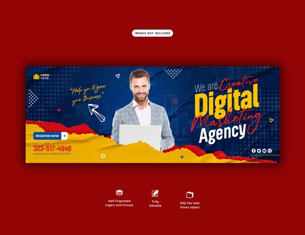 Digital marketing agency and corporate facebook cover template