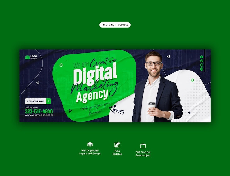 Free PSD digital marketing agency and corporate facebook cover template