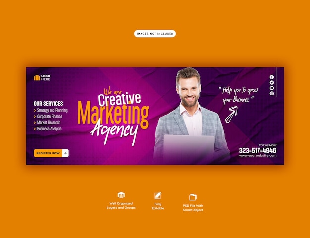 Free PSD digital marketing agency and corporate facebook cover template