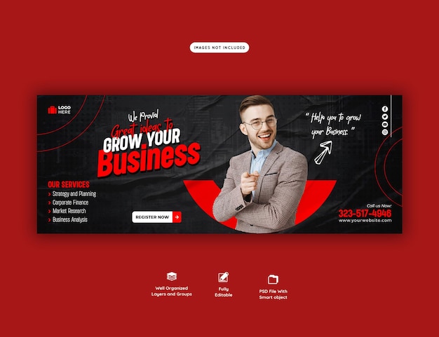 Free PSD digital marketing agency and corporate facebook cover template