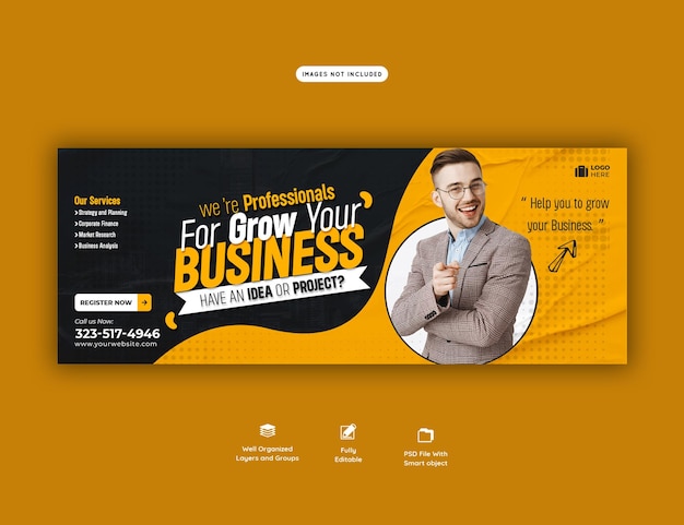 Free PSD digital marketing agency and corporate facebook cover template