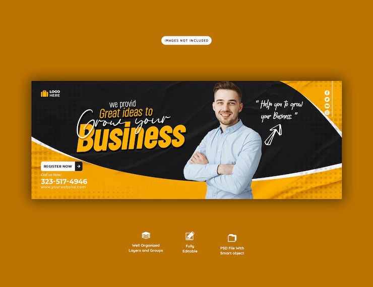 Free PSD digital marketing agency and corporate facebook cover template