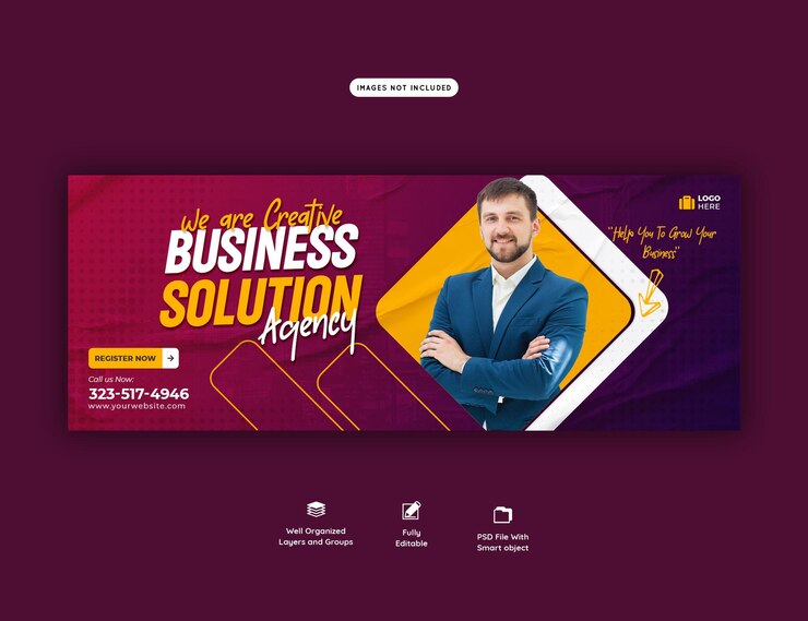 Free PSD digital marketing agency and corporate facebook cover template
