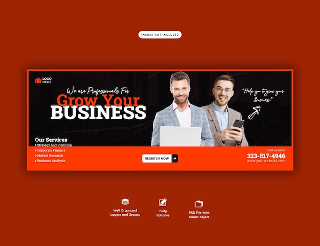 Free PSD digital marketing agency and corporate facebook cover template