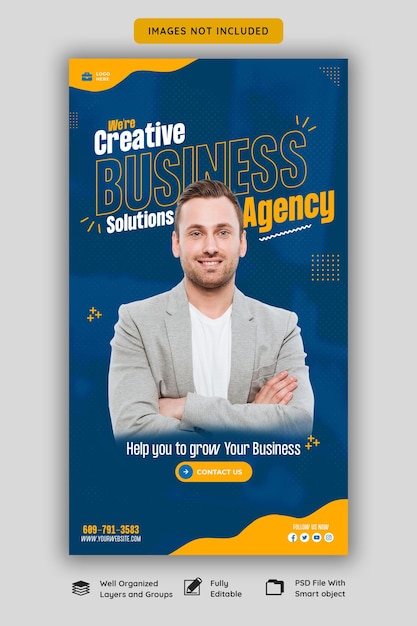 Free PSD digital marketing agency and corporate facebook and instagram story template