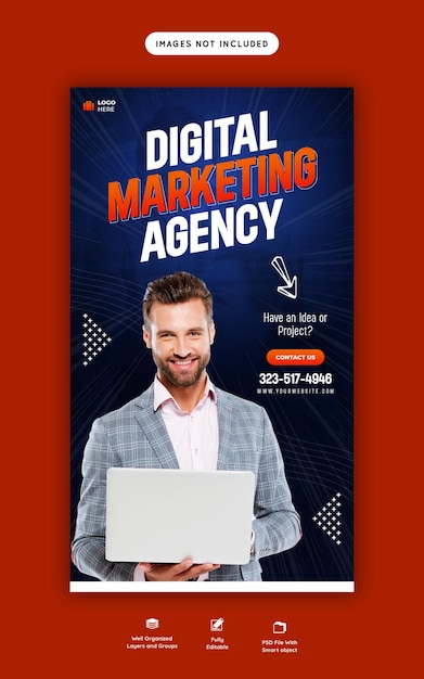 Digital marketing agency and corporate Facebook and Instagram story template