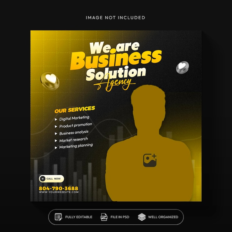 Free PSD digital marketing agency and corporate social media post template design