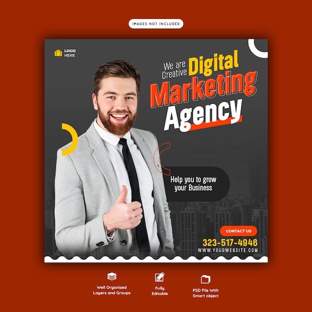 Digital marketing agency and corporate social media post template