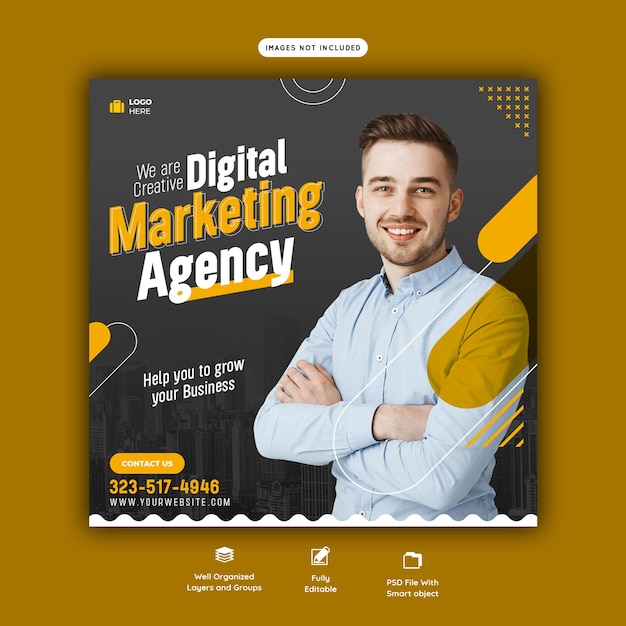 Digital marketing agency and corporate social media post template